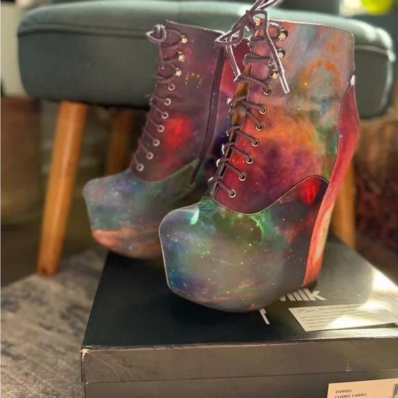 Jeffrey Campbell x Blackmilk Cosmic Damsel Platform Boots - Picture 2 of 12
